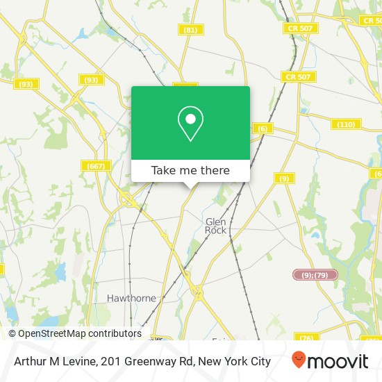 Arthur M Levine, 201 Greenway Rd map