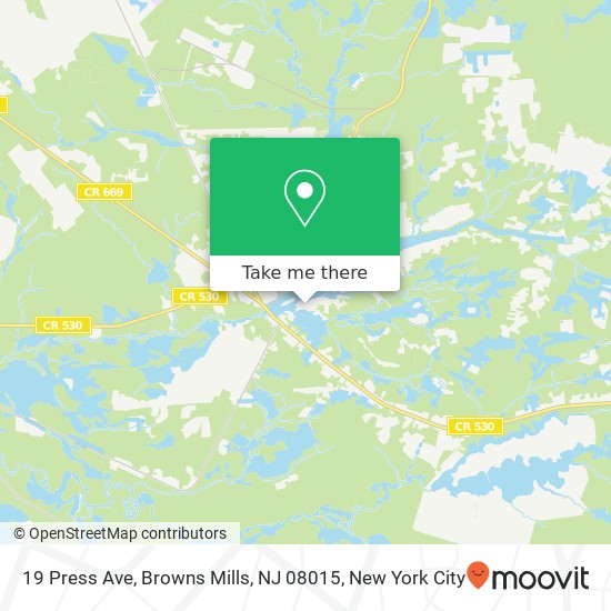 Mapa de 19 Press Ave, Browns Mills, NJ 08015