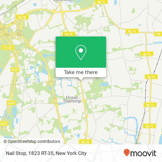 Mapa de Nail Stop, 1823 RT-35