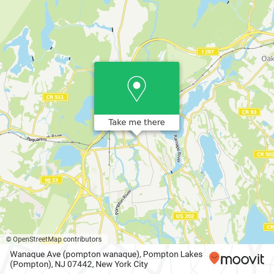 Mapa de Wanaque Ave (pompton wanaque), Pompton Lakes (Pompton), NJ 07442