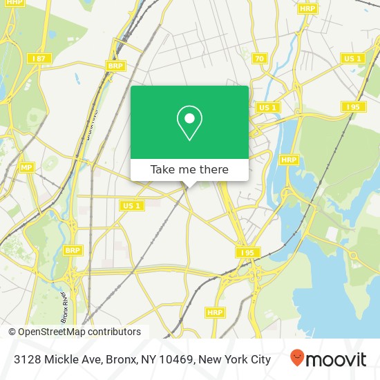 Mapa de 3128 Mickle Ave, Bronx, NY 10469