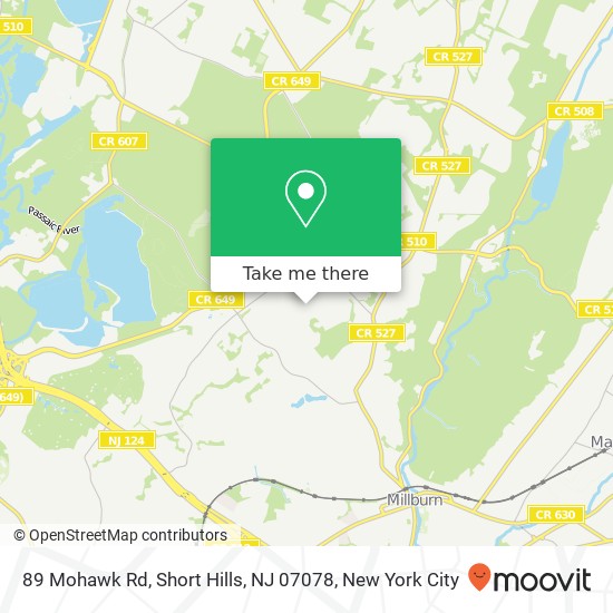 89 Mohawk Rd, Short Hills, NJ 07078 map