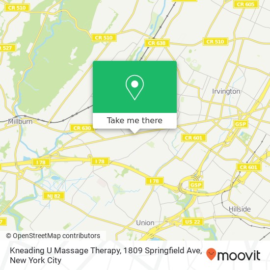 Kneading U Massage Therapy, 1809 Springfield Ave map