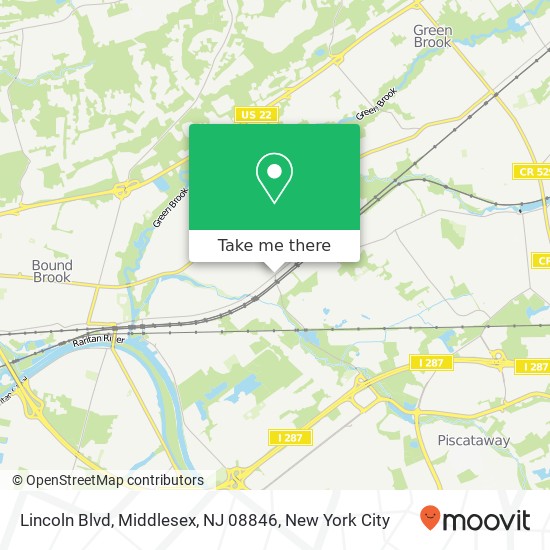 Mapa de Lincoln Blvd, Middlesex, NJ 08846