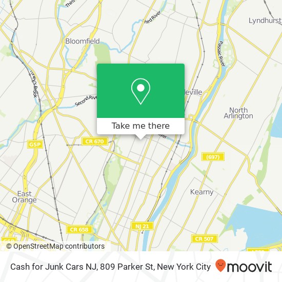 Cash for Junk Cars NJ, 809 Parker St map