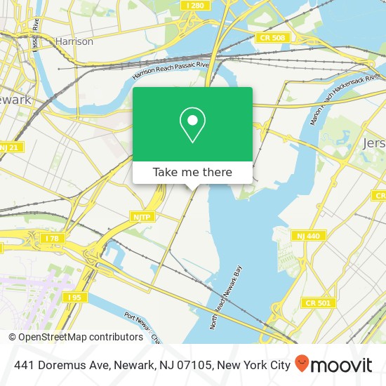 Mapa de 441 Doremus Ave, Newark, NJ 07105