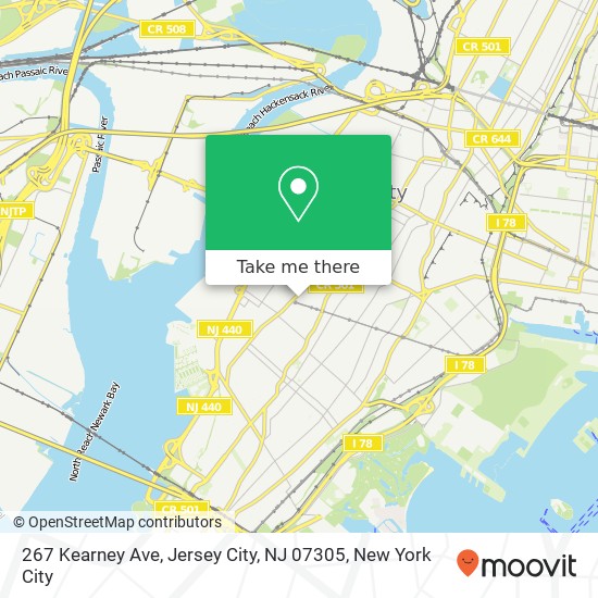 Mapa de 267 Kearney Ave, Jersey City, NJ 07305