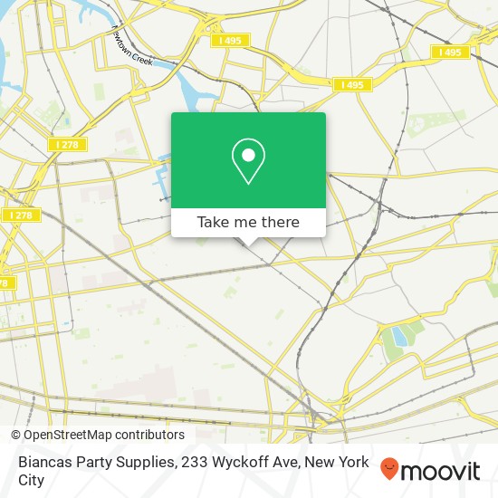 Mapa de Biancas Party Supplies, 233 Wyckoff Ave