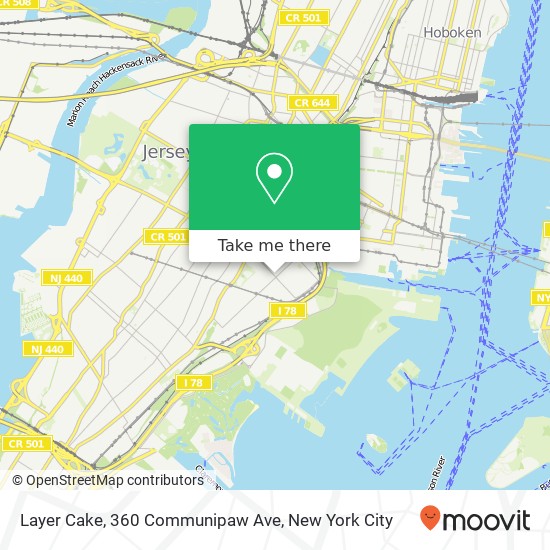 Layer Cake, 360 Communipaw Ave map