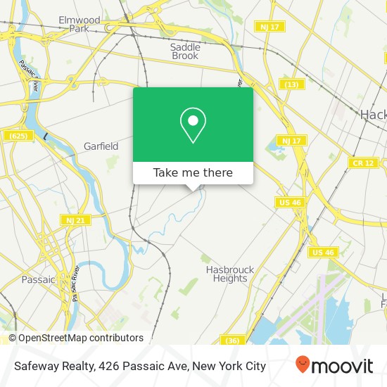 Safeway Realty, 426 Passaic Ave map