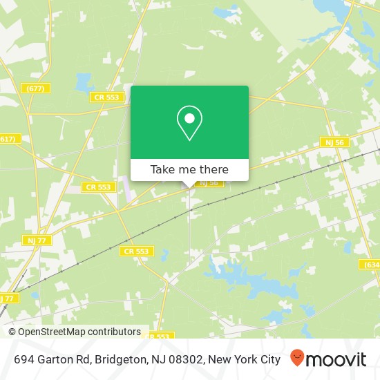 Mapa de 694 Garton Rd, Bridgeton, NJ 08302