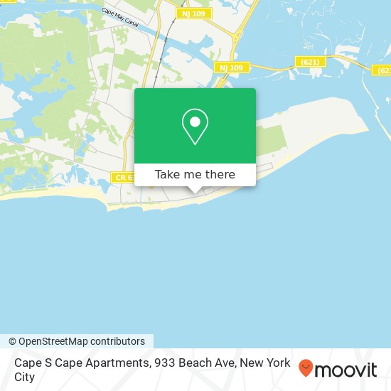 Mapa de Cape S Cape Apartments, 933 Beach Ave