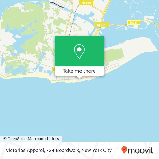 Victoria's Apparel, 724 Boardwalk map