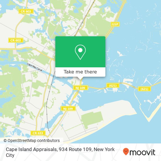 Cape Island Appraisals, 934 Route 109 map