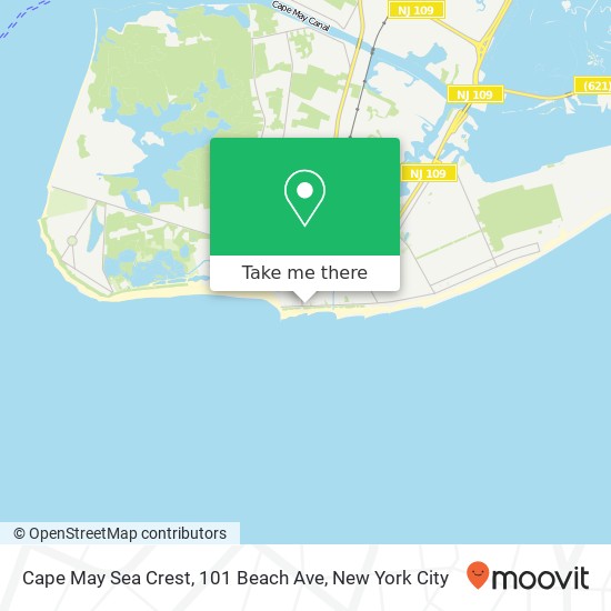 Mapa de Cape May Sea Crest, 101 Beach Ave
