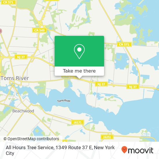 Mapa de All Hours Tree Service, 1349 Route 37 E