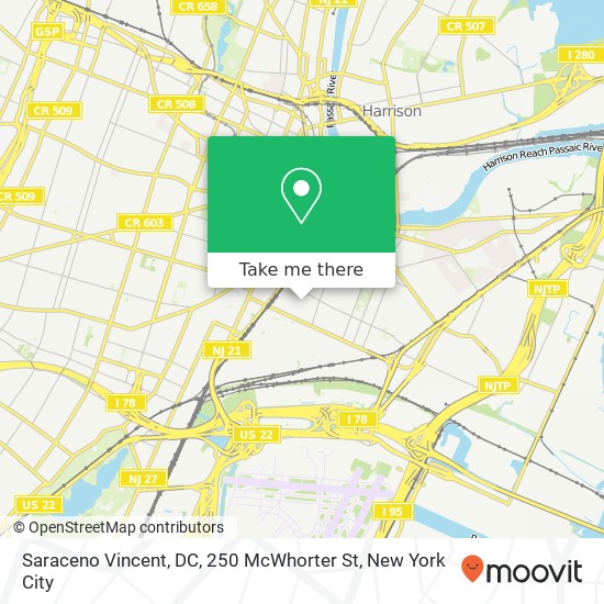 Mapa de Saraceno Vincent, DC, 250 McWhorter St