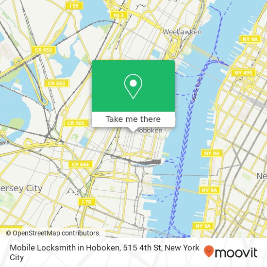 Mapa de Mobile Locksmith in Hoboken, 515 4th St