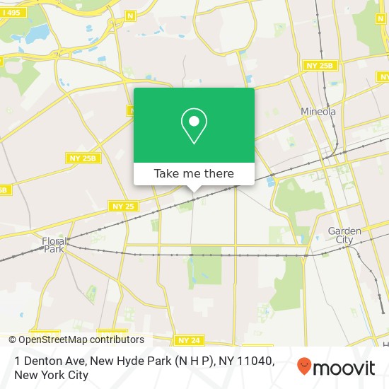 Mapa de 1 Denton Ave, New Hyde Park (N H P), NY 11040