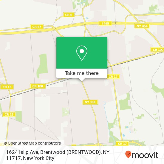 Mapa de 1624 Islip Ave, Brentwood (BRENTWOOD), NY 11717