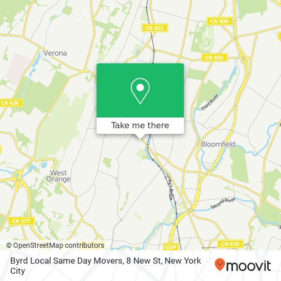 Mapa de Byrd Local Same Day Movers, 8 New St