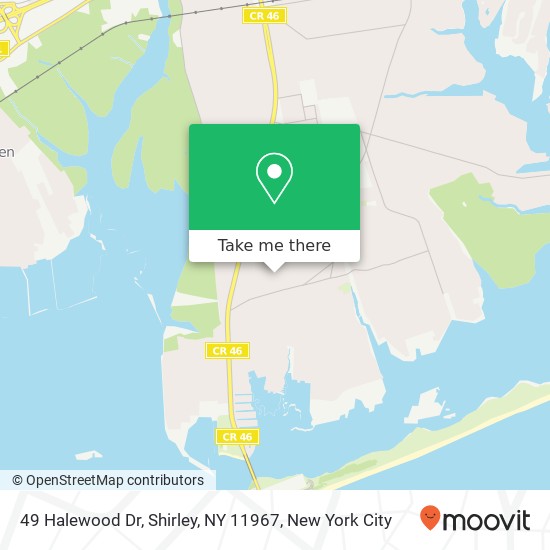 Mapa de 49 Halewood Dr, Shirley, NY 11967
