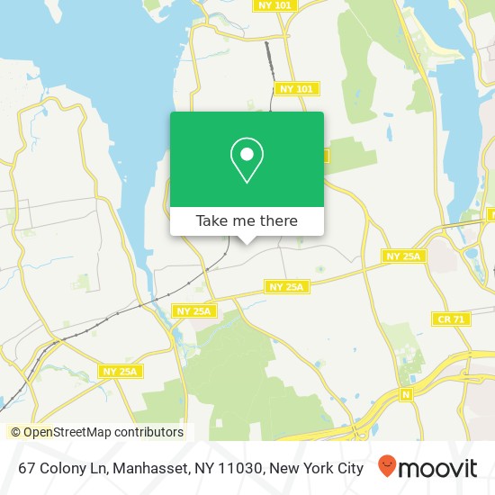 Mapa de 67 Colony Ln, Manhasset, NY 11030