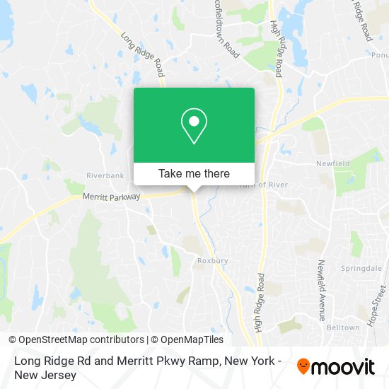 Long Ridge Rd and Merritt Pkwy Ramp map