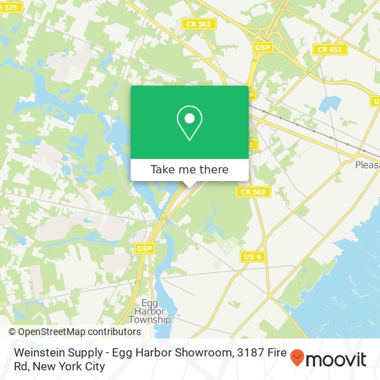 Mapa de Weinstein Supply - Egg Harbor Showroom, 3187 Fire Rd