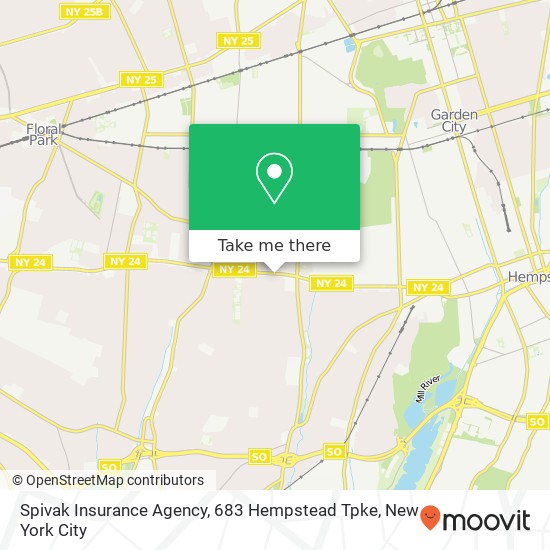 Spivak Insurance Agency, 683 Hempstead Tpke map