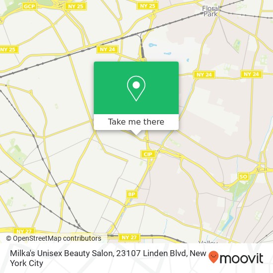 Mapa de Milka's Unisex Beauty Salon, 23107 Linden Blvd