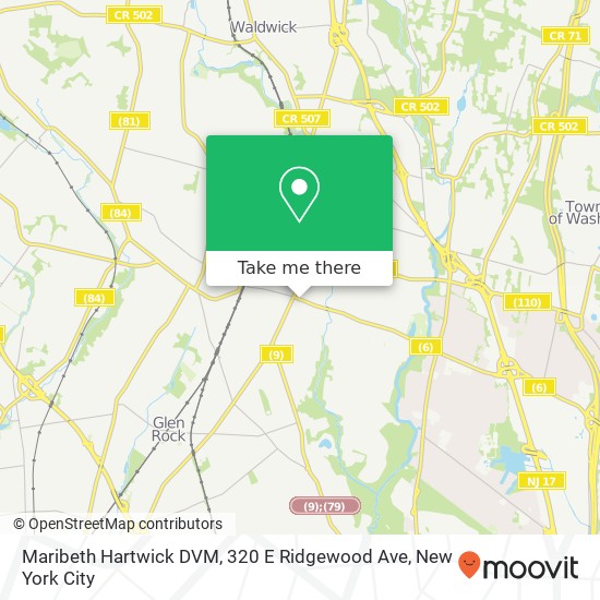 Mapa de Maribeth Hartwick DVM, 320 E Ridgewood Ave