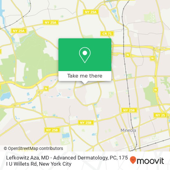 Mapa de Lefkowitz Aza, MD - Advanced Dermatology, PC, 175 I U Willets Rd