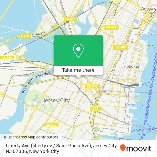Liberty Ave (liberty av / Saint Pauls Ave), Jersey City, NJ 07306 map
