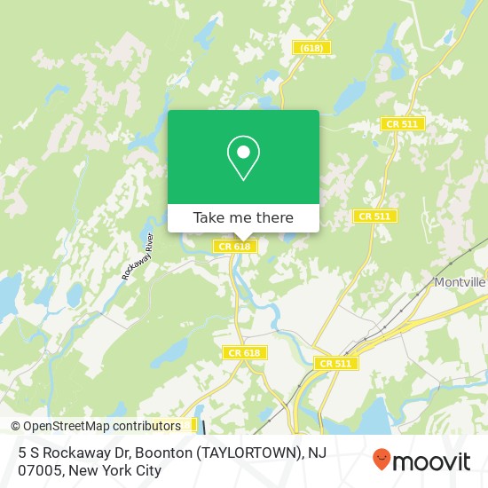 Mapa de 5 S Rockaway Dr, Boonton (TAYLORTOWN), NJ 07005