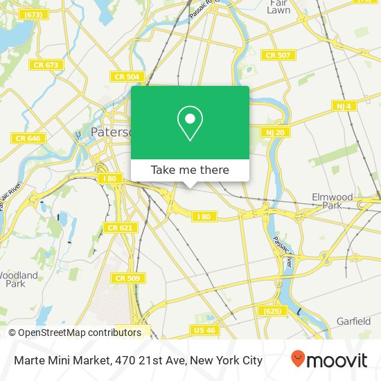 Marte Mini Market, 470 21st Ave map