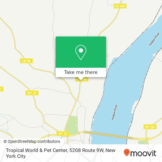 Mapa de Tropical World & Pet Center, 5208 Route 9W