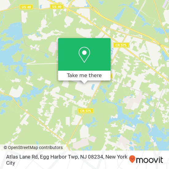 Mapa de Atlas Lane Rd, Egg Harbor Twp, NJ 08234