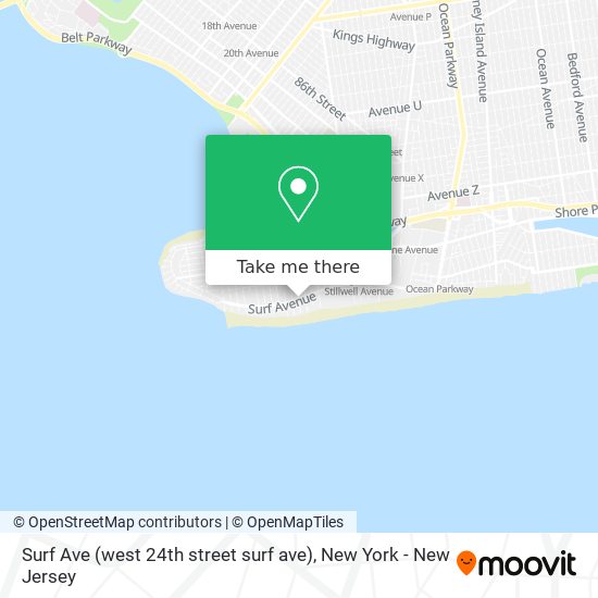 Mapa de Surf Ave (west 24th street surf ave)