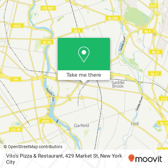 Mapa de Vito's Pizza & Restaurant, 429 Market St