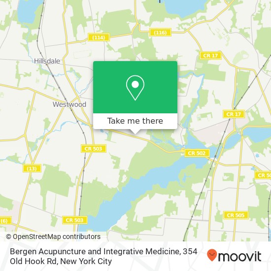 Mapa de Bergen Acupuncture and Integrative Medicine, 354 Old Hook Rd