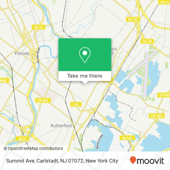 Mapa de Summit Ave, Carlstadt, NJ 07072