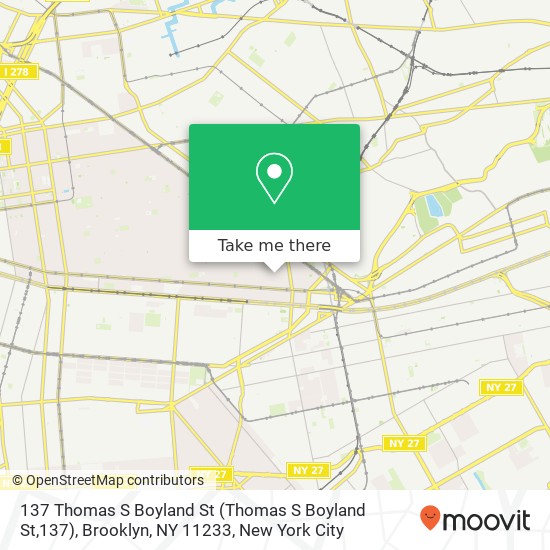 Mapa de 137 Thomas S Boyland St (Thomas S Boyland St,137), Brooklyn, NY 11233