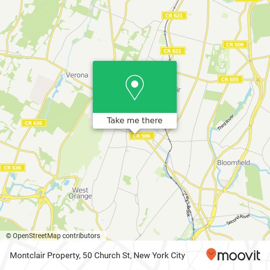 Mapa de Montclair Property, 50 Church St