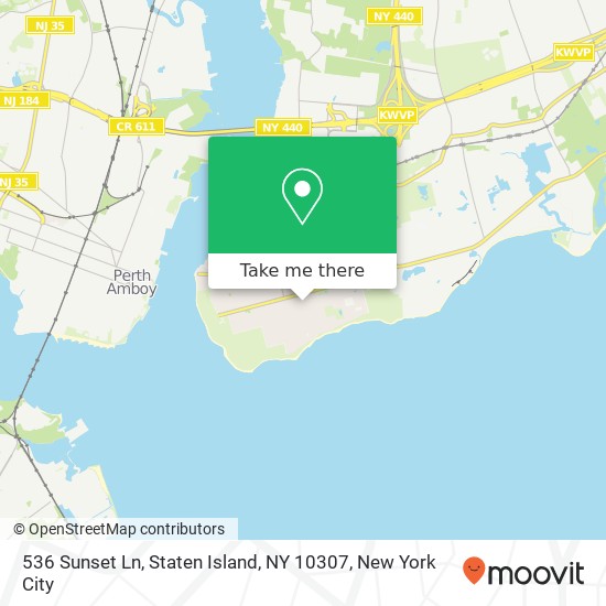 Mapa de 536 Sunset Ln, Staten Island, NY 10307