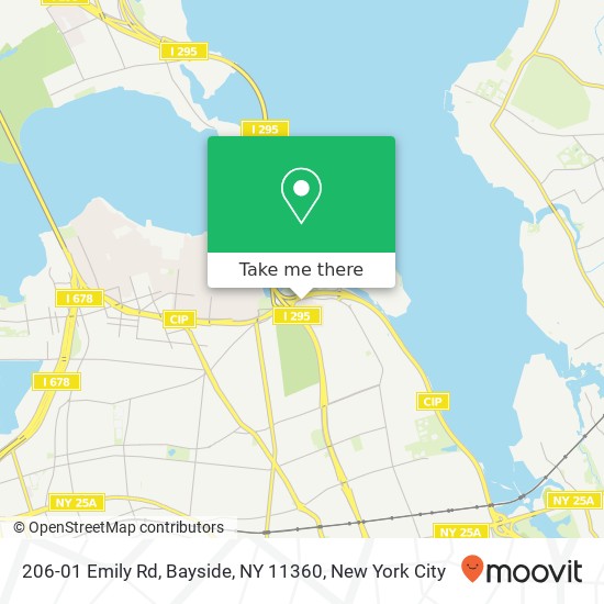 Mapa de 206-01 Emily Rd, Bayside, NY 11360
