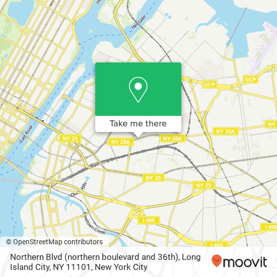 Northern Blvd (northern boulevard and 36th), Long Island City, NY 11101 map