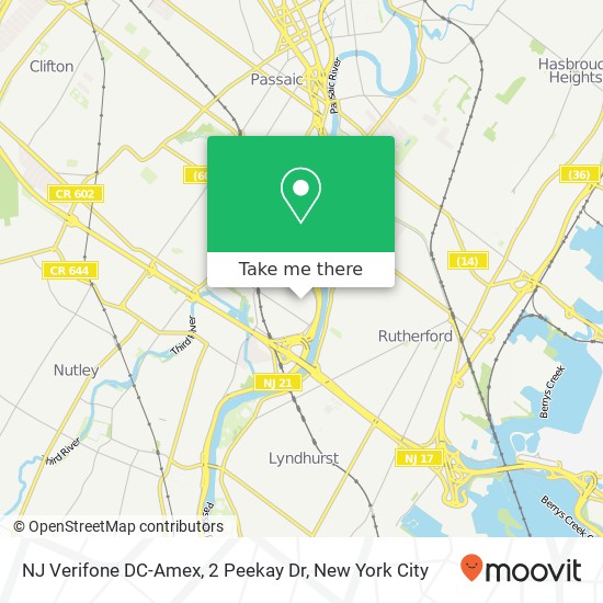 Mapa de NJ Verifone DC-Amex, 2 Peekay Dr