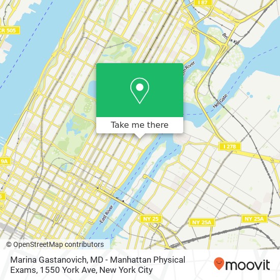 Marina Gastanovich, MD - Manhattan Physical Exams, 1550 York Ave map