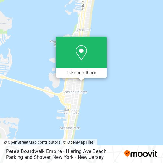 Pete's Boardwalk Empire - Hiering Ave Beach Parking and Shower map